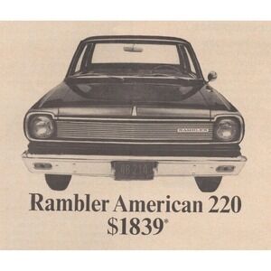 1967 Rambler Vintage Print Ad American 220 AMC Car Specs Comparison Chart
